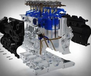 Integrated manufacturing of automotive engine components using 3D printing to reduce weight